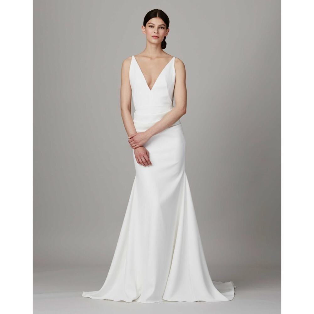 Lela Rose The Cafe Wedding Gown White Womens 2 Mermaid Backless With Train